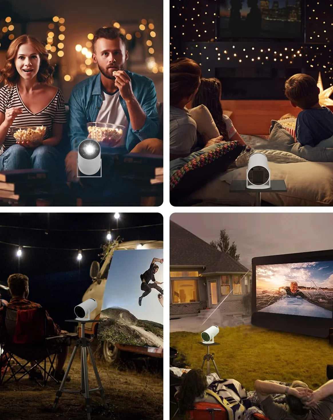 Projector 4K 1080P Support with Bluetooth and Wifi 6, Auto Correction/Focus, Mini Projector Smart for Movie Projection