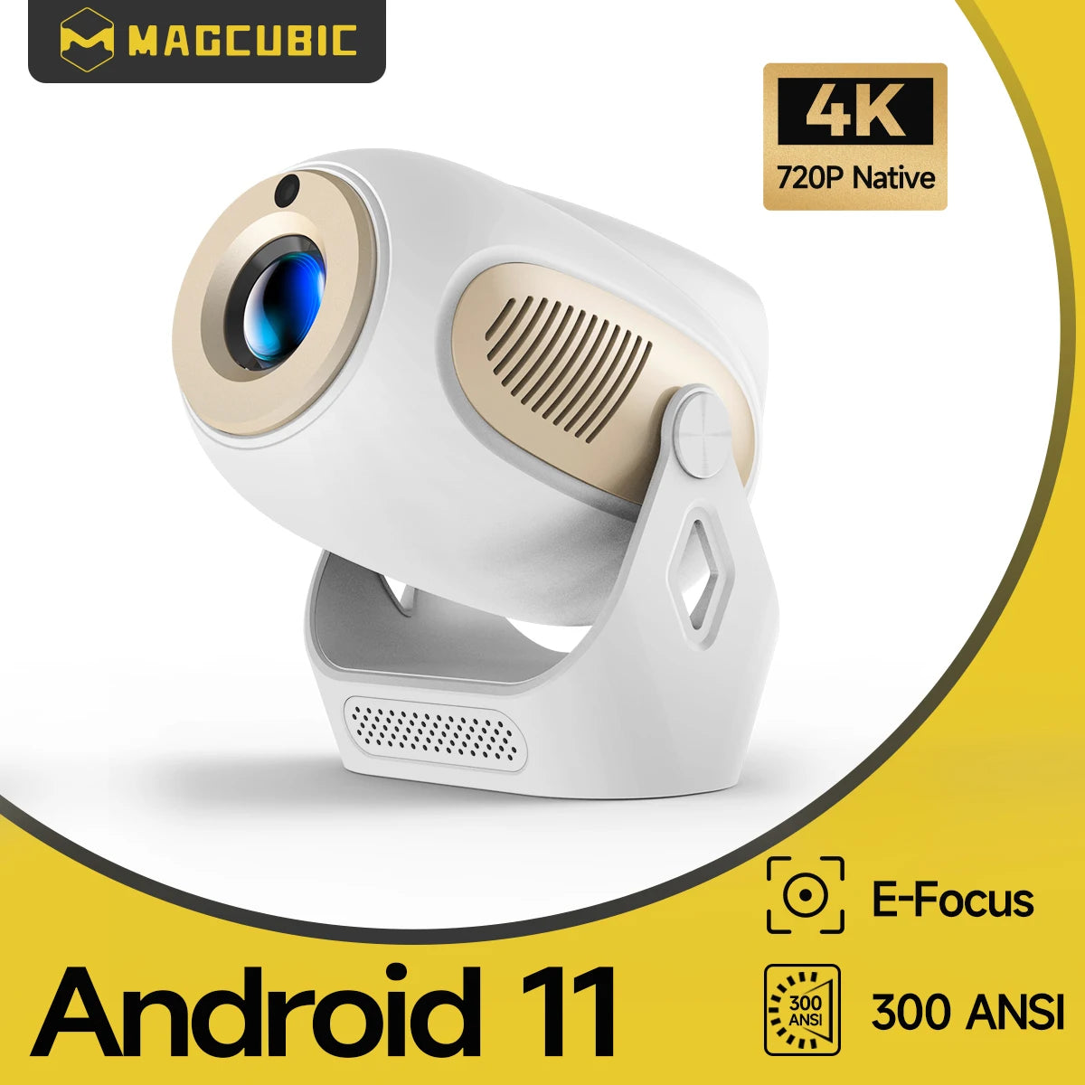 HY300X Portable Projectors 300ANSI 4K HD Projector Android11 Wifi6 BT5.0 Home Cinema Outdoor Projectors