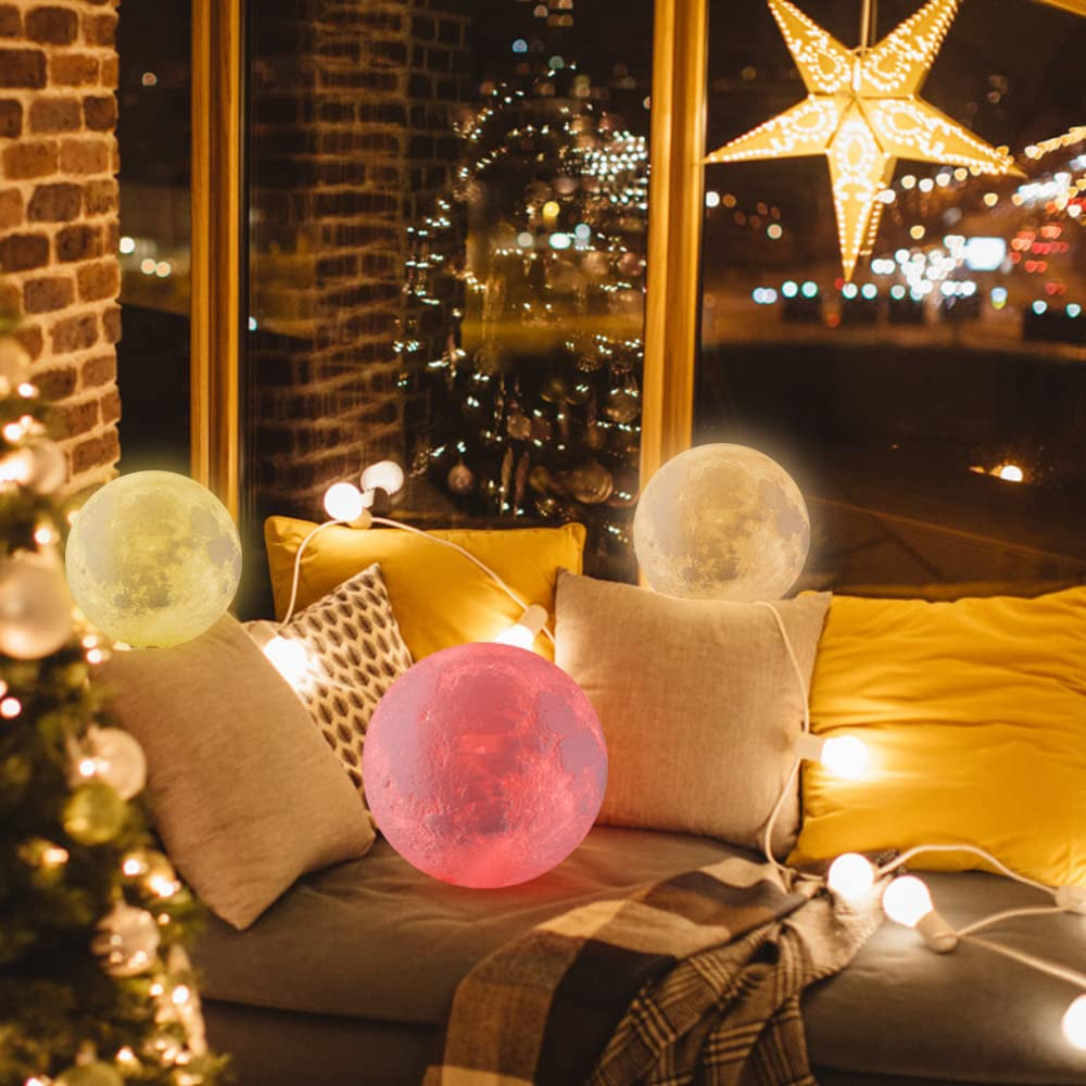 Moon Lamp, 16 Colors LED Night Light with Stand/Timing Setting, Kids Moon Light with Remote/Touch Control/Dimmable/Usb Recharge for Kids Lover Birthday Christmas Gifts (5.98 Inch)